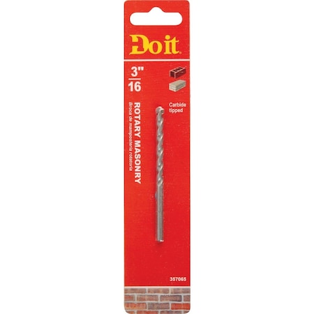 All-Source 3/16 In. x 3-3/8 In. Rotary Masonry Drill Bit 260341DB